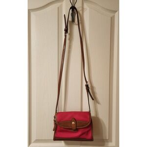 Dooney & Bourke Wayfarer Flap Crossbody Purse Pink Nylon/Leather Bag